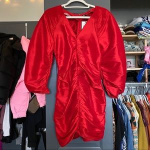 Zara Red Draped Mini Dress